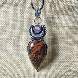 Mahonie obsidiaan met morganiet